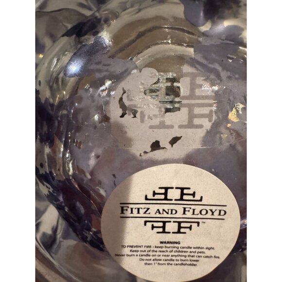 Fitz and Floyd Glass Candle Holder Periwinkle Fleck Small Votive Tea Light Decor - Picture 7 of 8